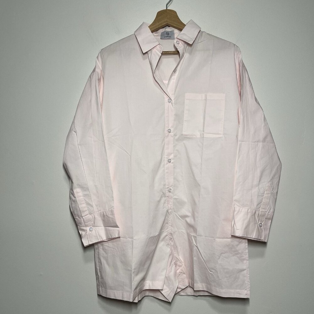 Parke Pink Cotton Long Sleeve Button‎ Front Polo Romper Size XS